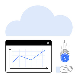 cloud-based analytics platform highlighting vector image