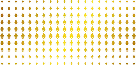ethereum crystal golden halftone array vector