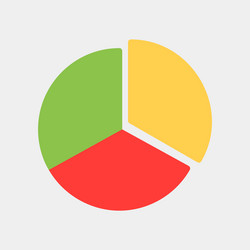 pie chart icon in flat style for any projects vector image