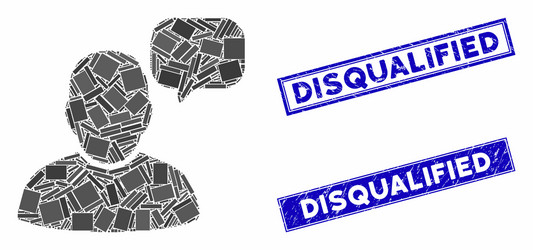 user message cloud mosaic and scratched rectangle vector image