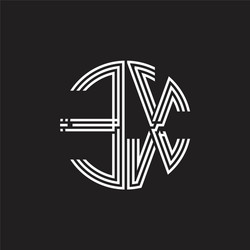 ex logo monogram triple ribbon style line design vector image