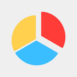 pie chart icon in flat style for any projects vector image