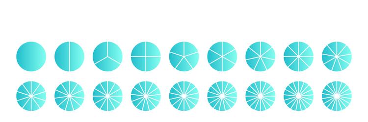pie chart with different segments in a circular vector image