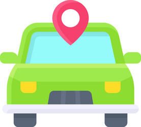 pin with car icon location map and navigation vector image