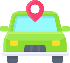 Pin with car icon location map and navigation vector