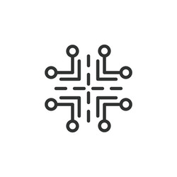 routing icon in line design network vector image