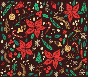 christmas pattern with fir tree vector image