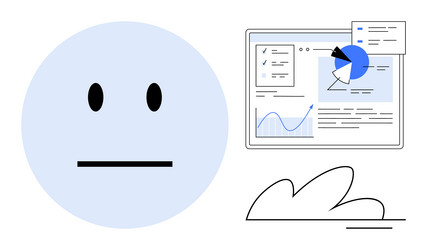 data presentation interface with neutral face vector image