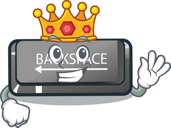 king backspace button on a computer character vector image