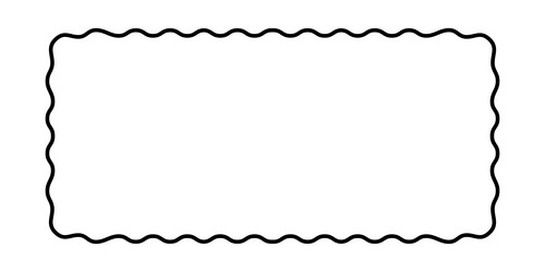 rectangle frame with wavy edges rectangular vector image