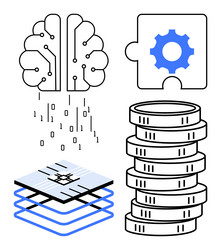 artificial intelligence big data blockchain vector image