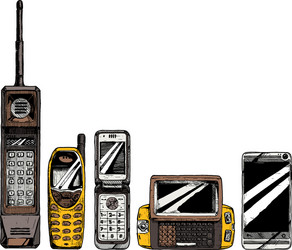 evolution set mobile phone vector