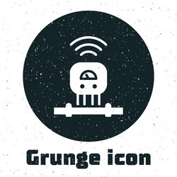 grunge smart sensor system icon isolated on white vector image