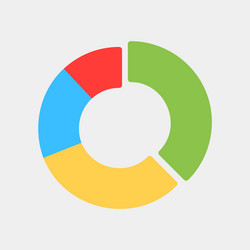 Pie chart icon in flat style for any projects vector