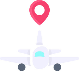 pin with plane icon location map and navigation vector image