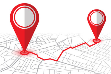 pin in showing location on gps navigator map vector image