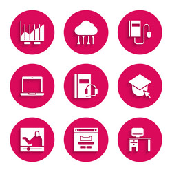 set audio book browser window computer monitor vector image