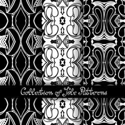 set of 3 seamless vintage patterns vector image