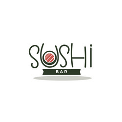 sushi bar simple doodle logo template Vector Image