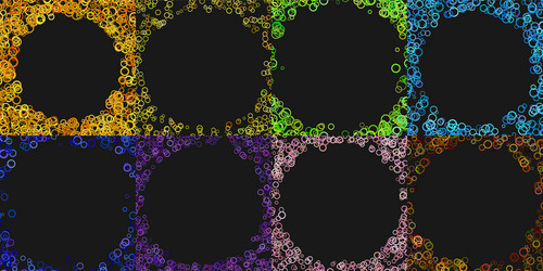 abstract round border background set with circles vector image