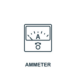 Ammeter icon line simple measuring vector