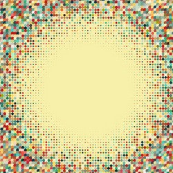 flat colored frame with retro halftone dots vector image