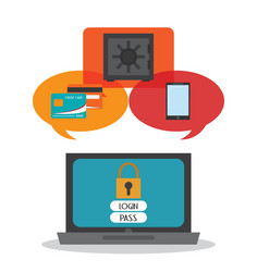 security data and cyber system design vector image