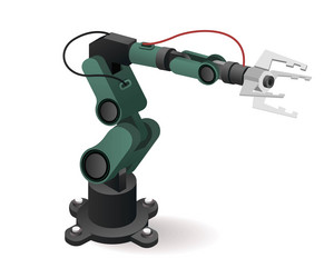 Technology tool factory robotic arm vector