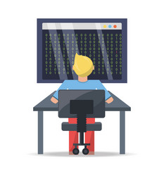 web developer working on computer programming vector image