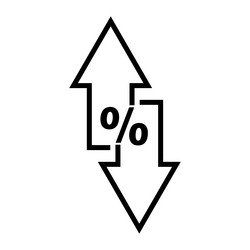 Arrows percentages arrow up down vector