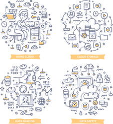 Cloud Data Storage & Computing vector image