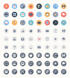 Modern Flat Web Icons vector image