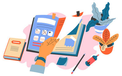 notebook or diary writing down information Vector Image