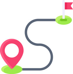 Route with flag icon location map and navigation vector