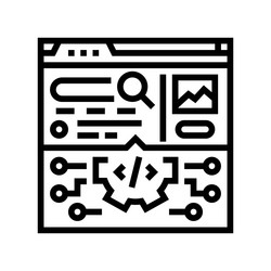 search algorithm seo line icon vector image