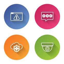 set line browser with exclamation mark password vector image