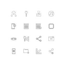 internet technologies simple linear icons set vector image