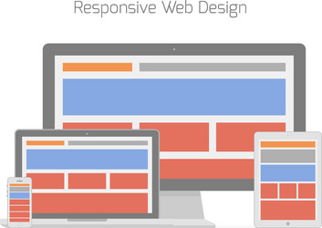 responsive web design in different electronic vector image