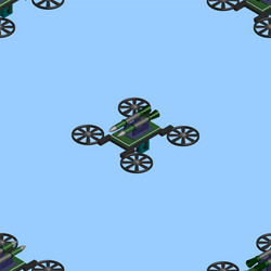 Seamless pattern with mask isometry 3d drone vector