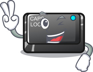 two finger capslock button in shape character vector image