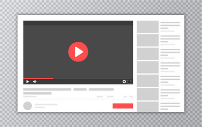 video and media player interface template browser vector