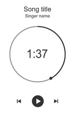 Audioplayer interface with round loading bar vector