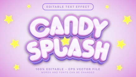 candy splash 3d text effect and editable vector image