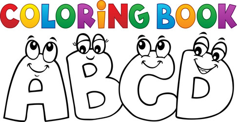 Coloring book cartoon abcd letters 1 vector