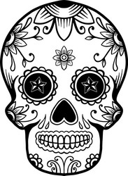 hand drawn mexican sugar skull isolated on white Vector Image
