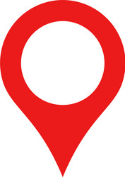 red map pin icon in flat style pointer symbol vector image