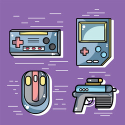 Set videogame technology activity to recreation vector