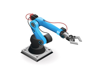 technology tool industrial robotic arm ai vector