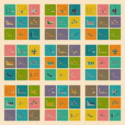 concept of stylish flat design icons graph vector image