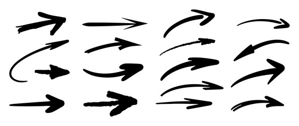 hand drawn arrows and pointer lines vector image